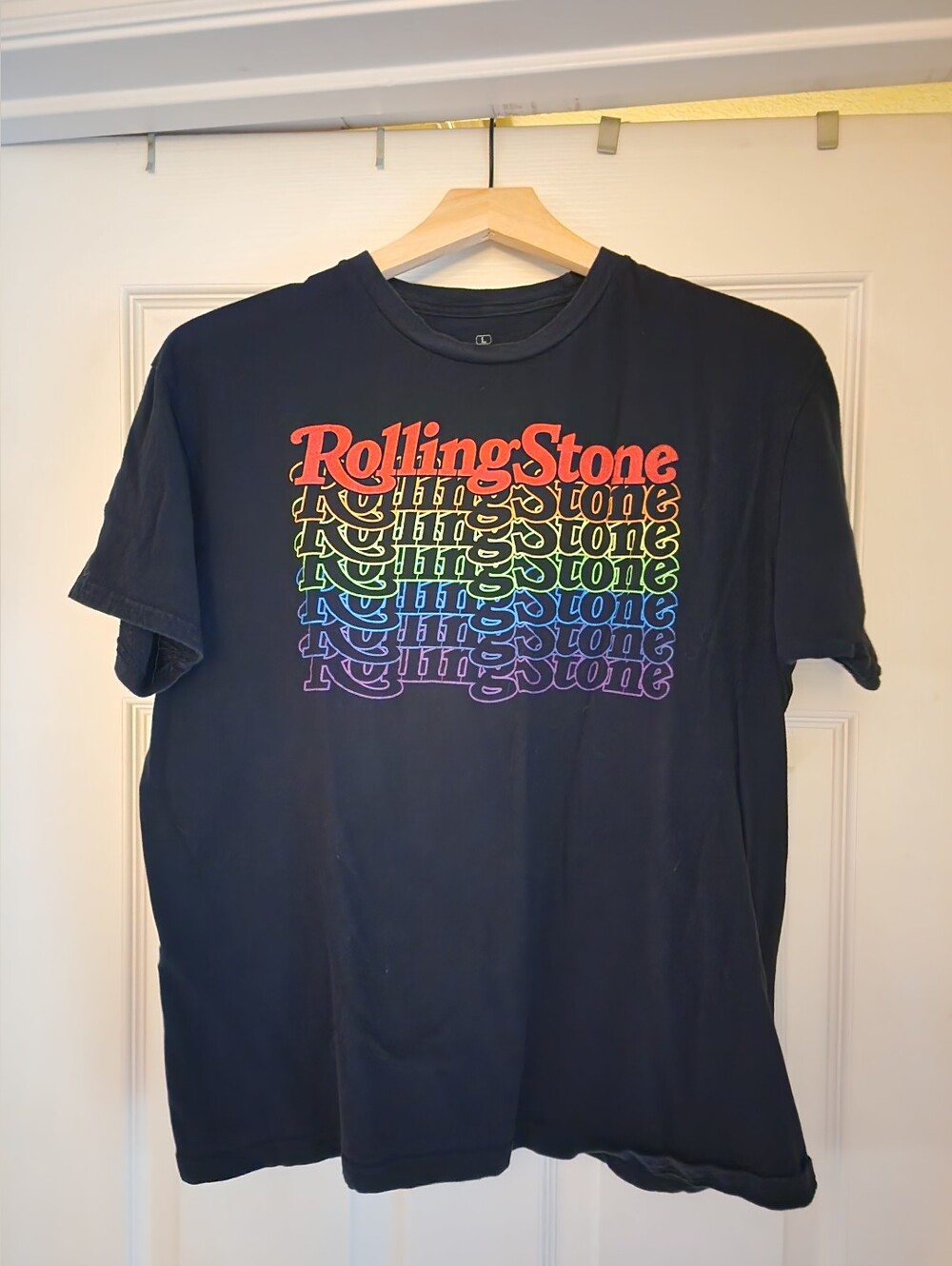 Ripple Junction 100% Cotton Black Rolling Stone Rock Band Logo Tee